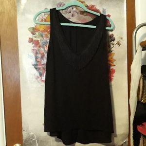 Semi sheer fringe top